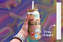 Load image into Gallery viewer, Glass Cup BORN TO TRAVEL