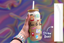 Load image into Gallery viewer, Glass Cup BORN TO TRAVEL