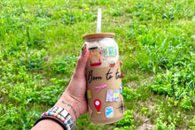 Load image into Gallery viewer, Glass Cup BORN TO TRAVEL
