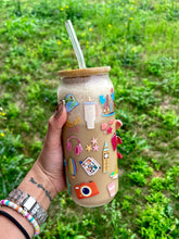 Load image into Gallery viewer, Glass Cup BORN TO TRAVEL