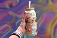 Load image into Gallery viewer, Glass Cup BORN TO TRAVEL