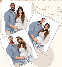 Load image into Gallery viewer, Guess the Parents Baby Shower Game, Editable Canva Template, Personalized Photo Cards, Printable Baby Shower Activity
